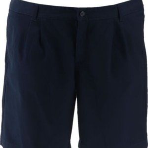 NWT LANDS' END GIRLS UNIFORM PERFECT PLAIN BLENDED CHINO SHORTS CLASSIC NAVY 14+